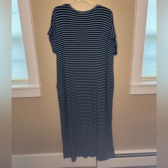 Matilda Jane Striped Maxi Dress WITH POCKETS Size XXL Navy White - Picture 3 of 3